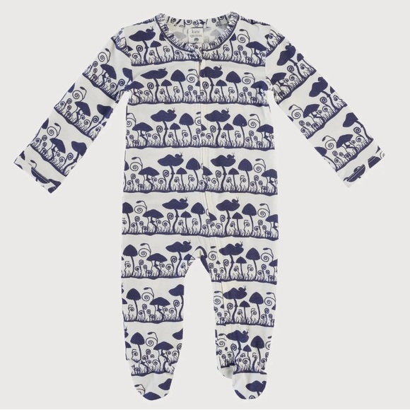 NWT Kate Quinn LONG SLEEVE ZIPPER FOOTIE | PURPLE PLUM TOADSTOOL SZ 3-6 month - Picture 4 of 4